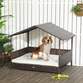 Outdoor Dog Bed with Canopy (Option: Cream White-840x205x690 mm)