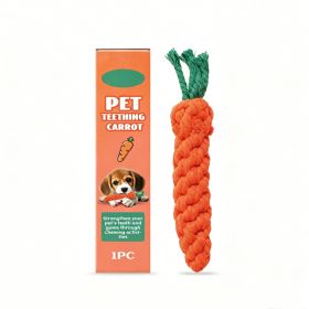 Cotton Rope Carrot Dog Teething Toy, Durable Chew Toy For Puppy Teeth Cleaning & Gum Massage (Option: Orange)