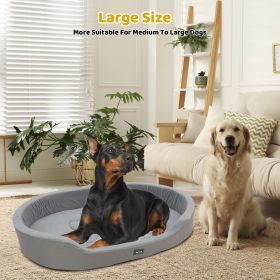 Dog Bed - Warm Plush Pet Bed With Removable Washable Cover, Versatile Dog Mat For Indoor Outdoor Use, Anti-Slip Bottom For Crate, Kennel & Home (Option: Gray 3XL)