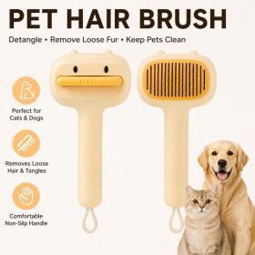 Cute Cartoon Bear Self-Cleaning Pet Brush  Universal Deshedding Comb For Cats And Dogs  Removes Loose Fur & Detangles  Comfortable Non-Slip Handl (Option: 1pc)