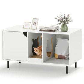 White Cat Litter Box Enclosure (Option: default title)