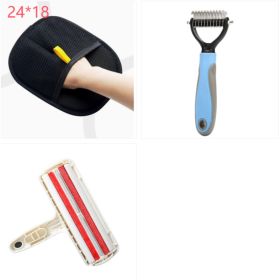 Pet Hair Remover Mitt Pet Hair Remover Gloves Deshedding Brush Glove For Dog Cat Rabbit With Long Short Curly Hair (Option: Set1-1PCS)