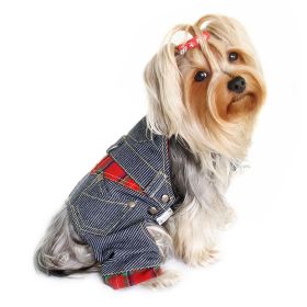 Adorable Stripy Denim Overall (Color: Blue, size: M)